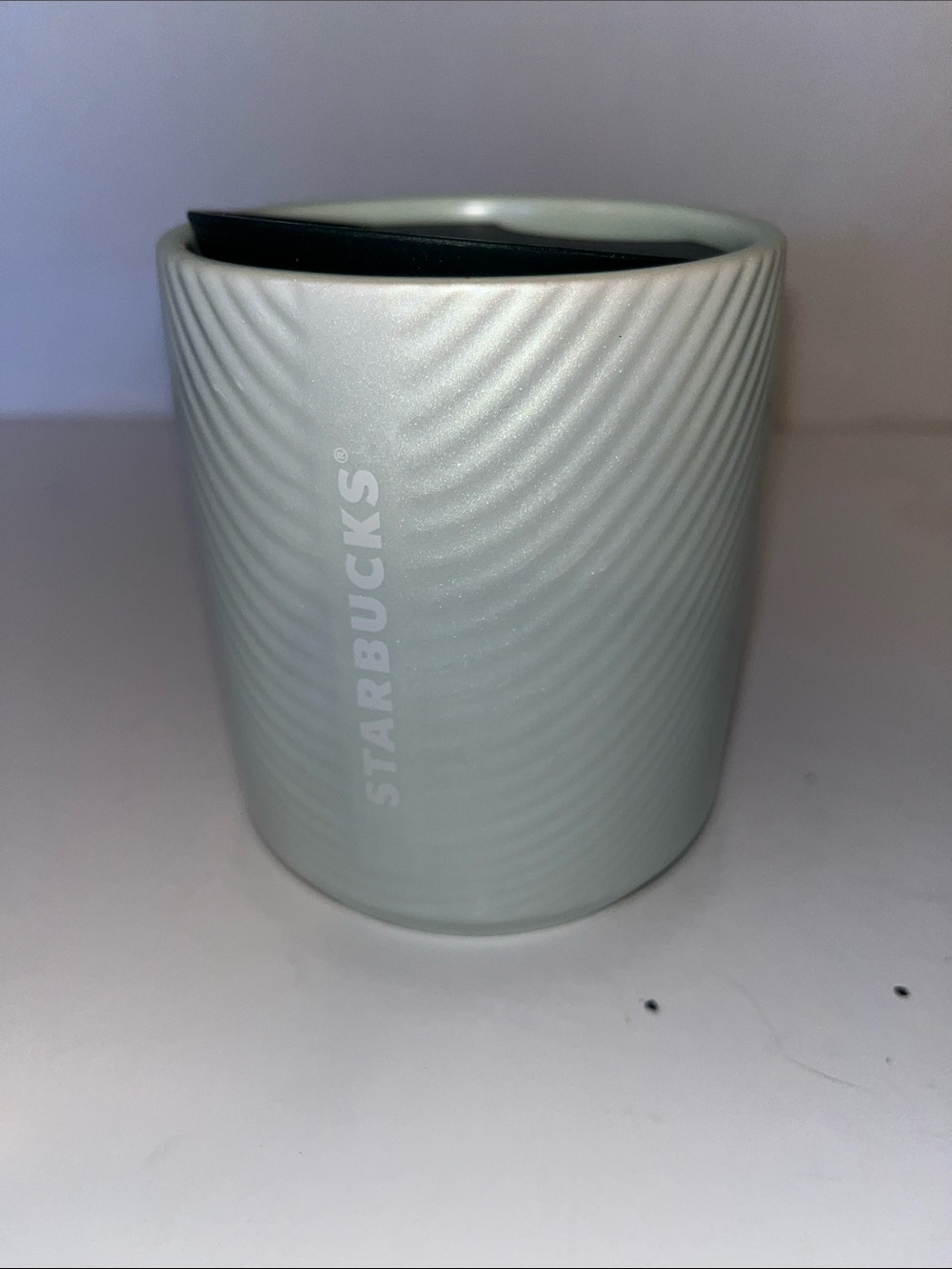 Starbucks Ceramic Tumbler in Sage Green with Black Lid